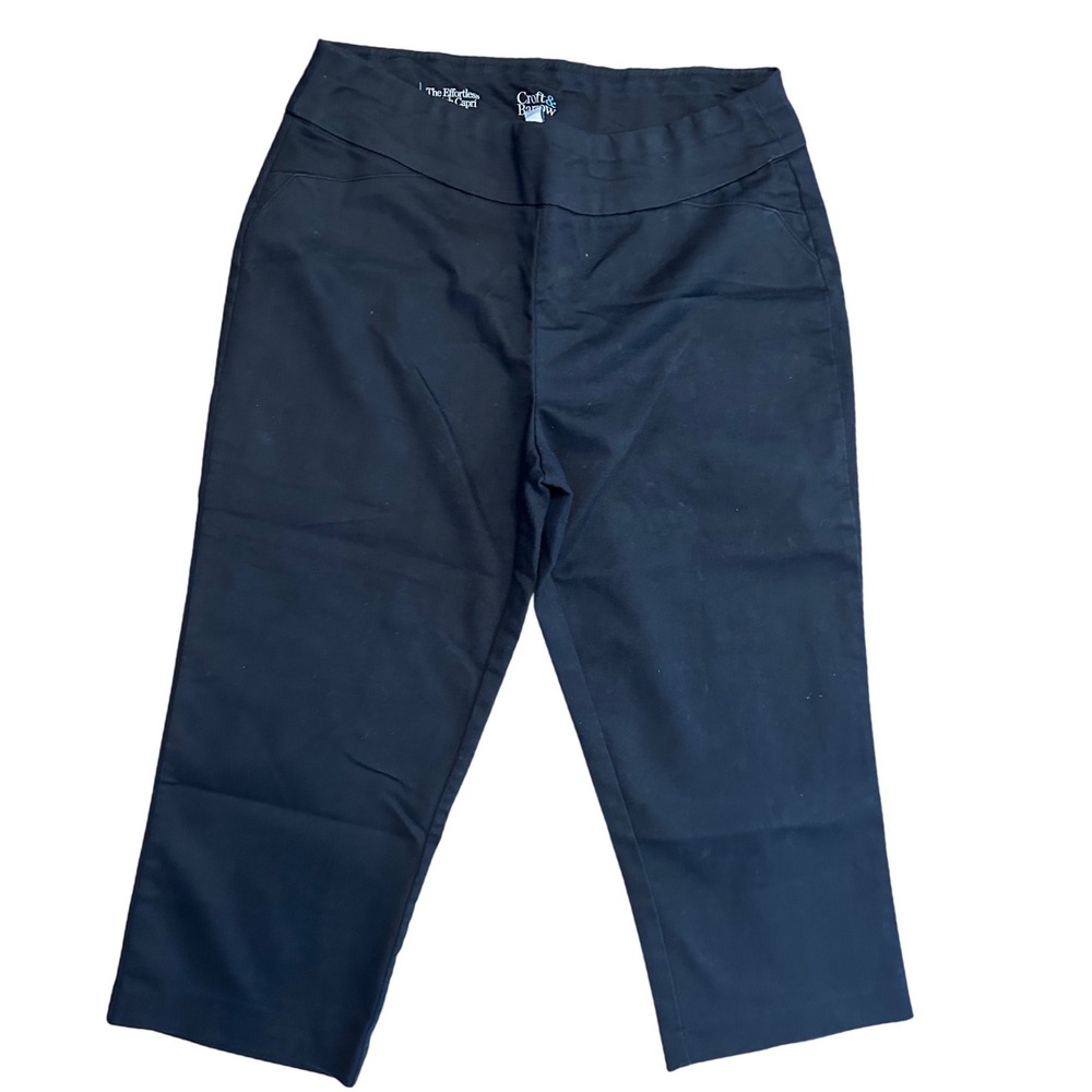 Croft & Barrow Womens Capri Pants Size 10 Regular Black Effortless Stretch‎